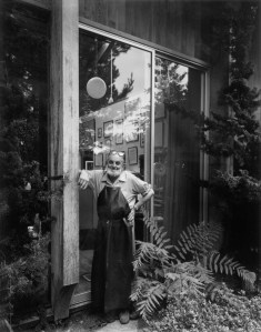 Black and white photograph of Ansel Adams by Arnold Newman