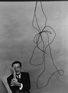 Black and white photograph of Salvador Dali by Arnold Newman