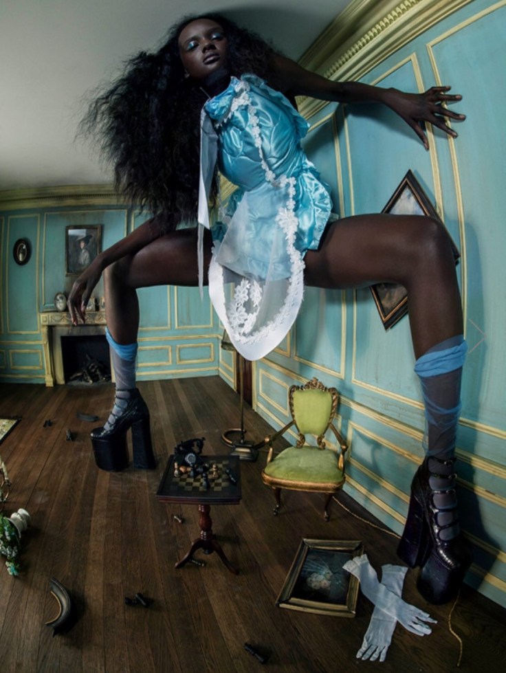 Duckie Thot as Alice in Wonderland, by Tim Walker. Pirelli Calendar, 2018