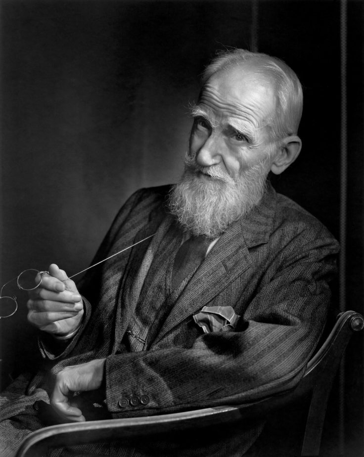 Black and white photograph of Geroge Bernard Shaw. Taken by Yousuf Karsh in 1943.